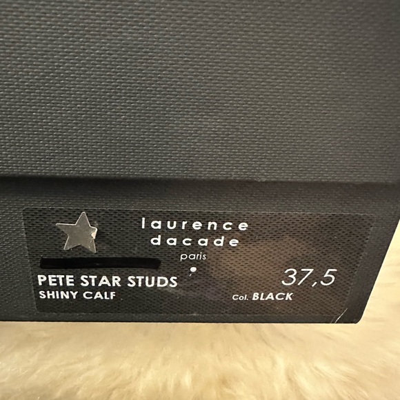 LAURENCE DECADE 37.5 Pete Star Studs black leather heeled bootie boots - Picture 12 of 13